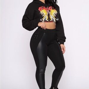 Fashion Nova hint of faux leather leggings